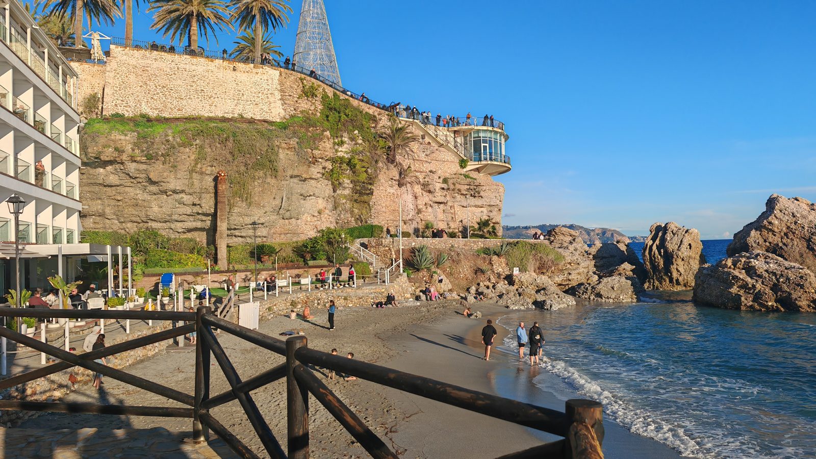 The Balcón de Europa viewpoint above Calahonda beach in Nerja, Andalucía